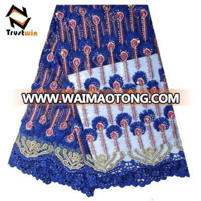 hotsale best quality french fabric african beaded embroidered tulle lace